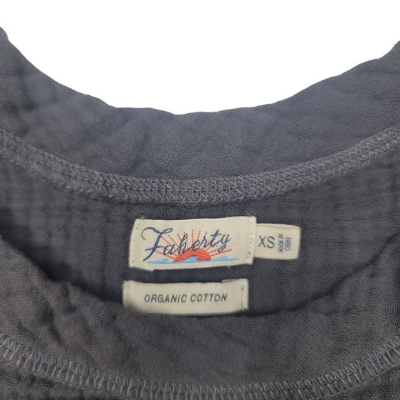 Faherty organic cotton gauze black grey tank top size xs - Picture 5 of 9